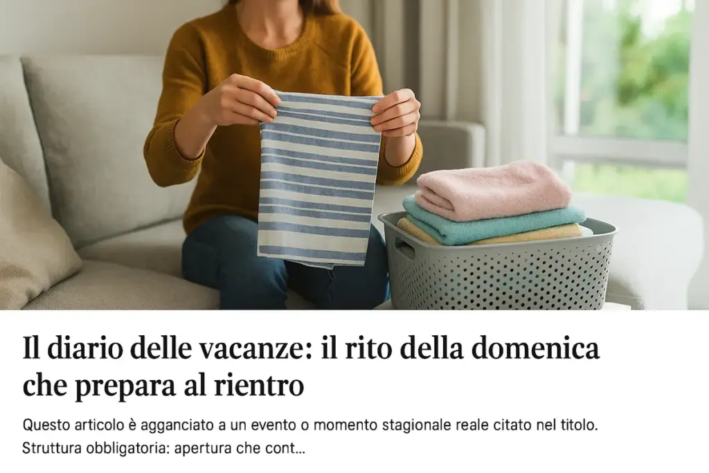 Il diario delle vacanze: il rito della domenica che prepara al rientro
