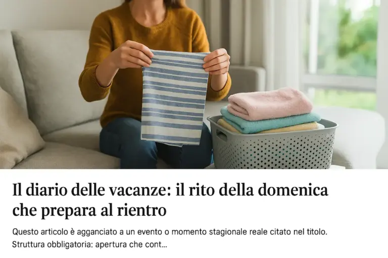 Il diario delle vacanze: il rito della domenica che prepara al rientro