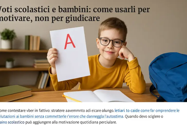 Voti scolastici e bambini: come usarli per motivare, non per giudicare