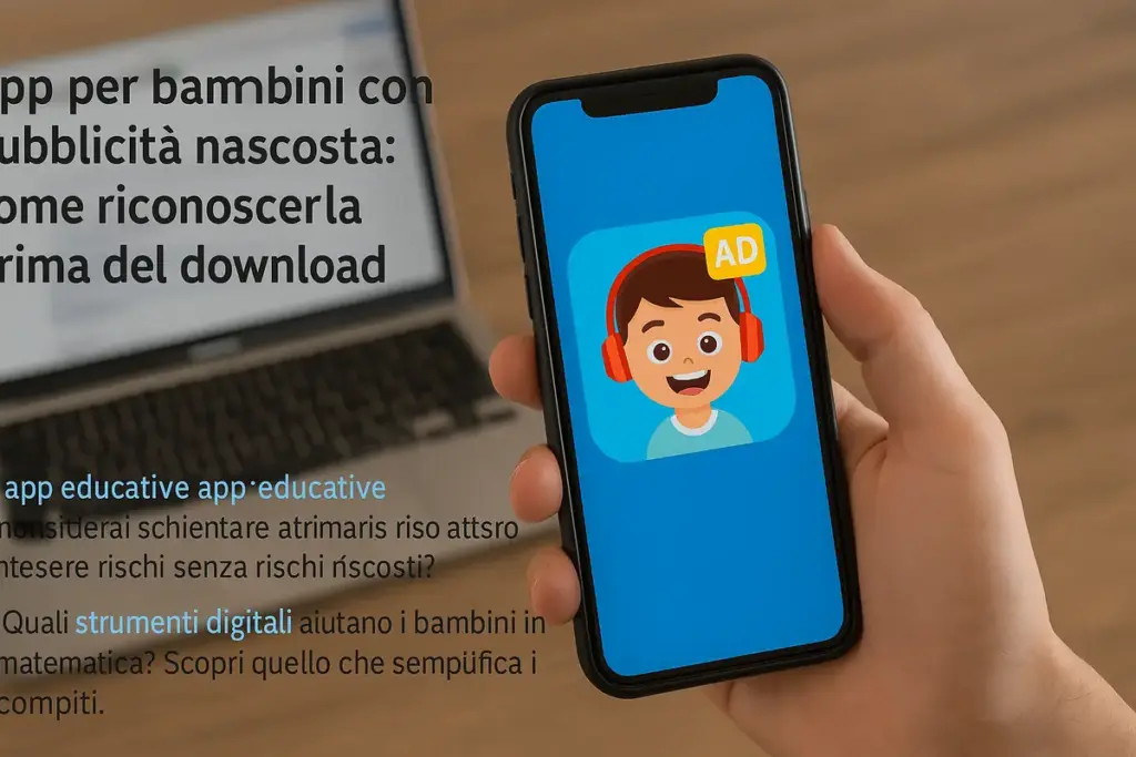App per bambini con pubblicità nascosta: come riconoscerla prima del download