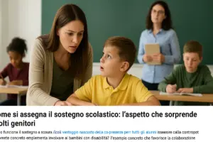 Come si assegna il sostegno scolastico: l’aspetto che sorprende molti genitori