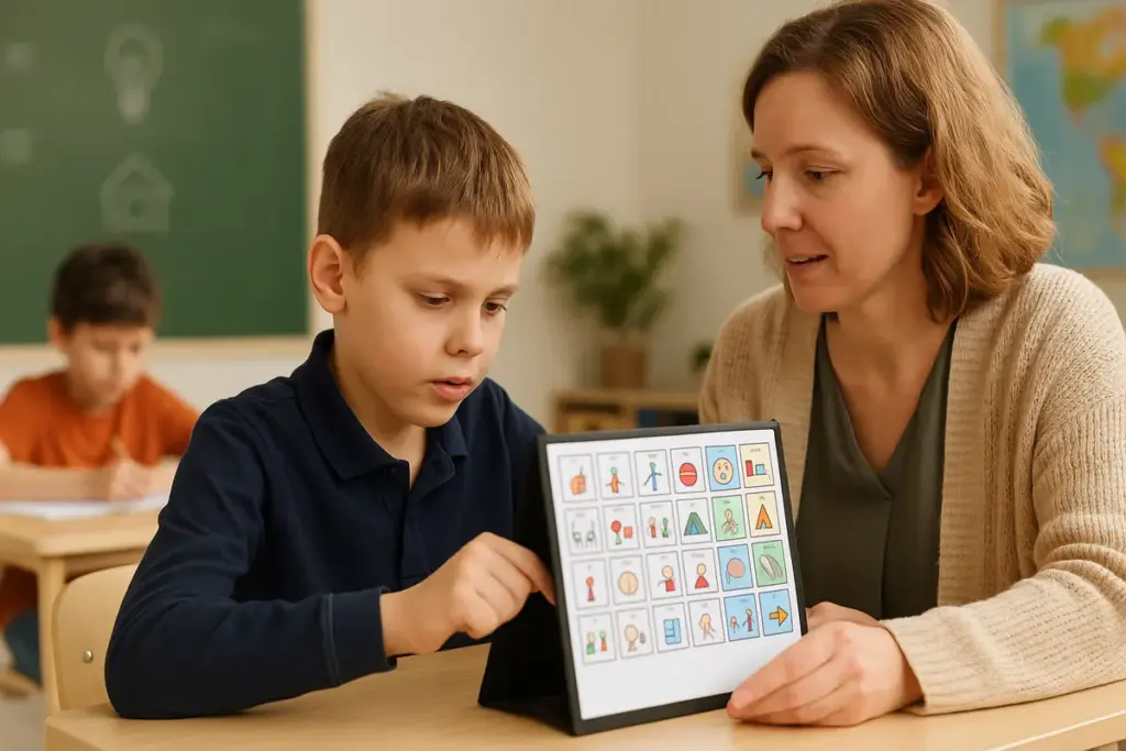 Comunicazione aumentativa a scuola: come supporta i bambini con autismo in classe
