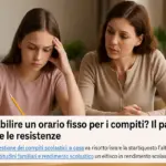 Come stabilire un orario fisso per i compiti? il passo che riduce le resistenze