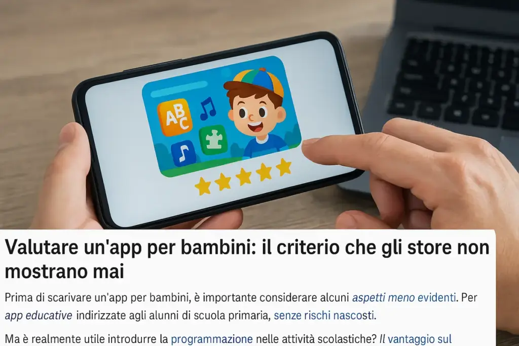 Valutare un’app per bambini: il criterio che gli store non mostrano mai
