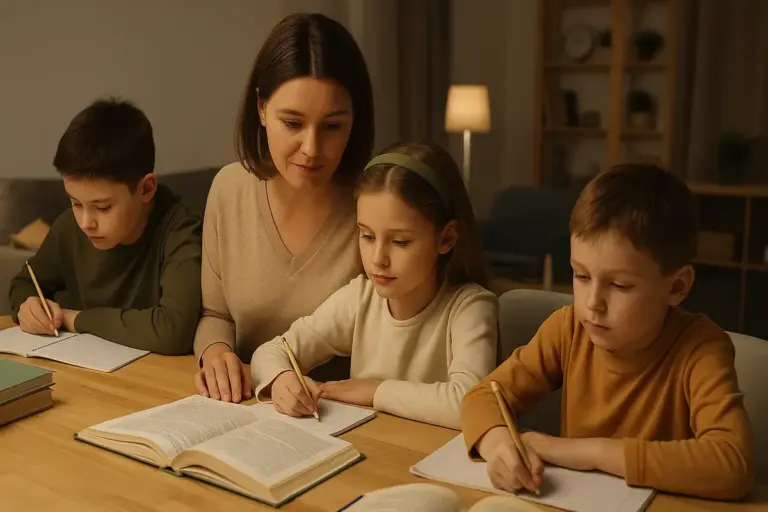 Routine di studio con più figli: come organizzarla senza caos ogni sera